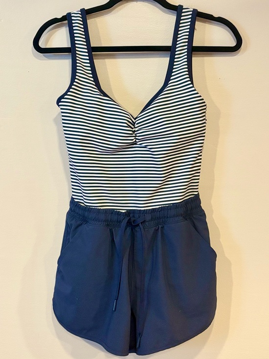 Abercrombie & Fitch Pants - Abercrombie YPB Navy Striped Active Onesie Romper Women's Small